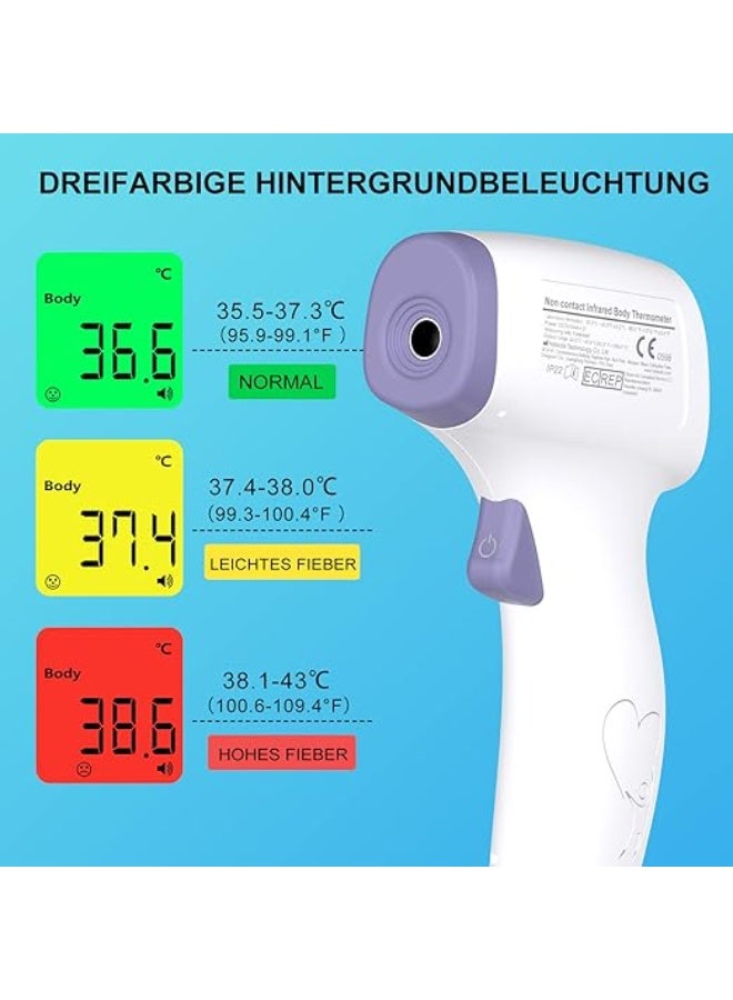 ترمومتر ديجيتال 2 في 1 لقياس حرارة الجسم والأسطح - جهاز طبي بالأشعة تحت الحمراء بدون تلامس - ميزان حرارة فوري مع تنبيه للحمى للأطفال والكبار - Image 4